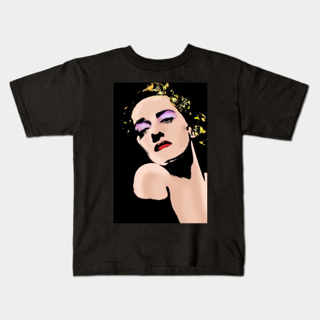 Bette Davis POP Kids T-Shirt by SiSuSiSu